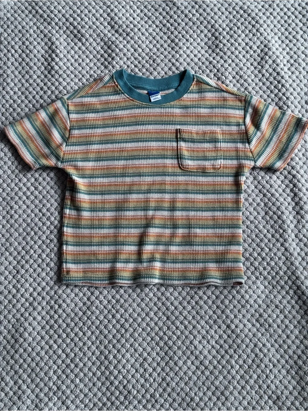 Old Navy Boy Striped Pocket Tee in Teal and Multi-Color Shirt 4T